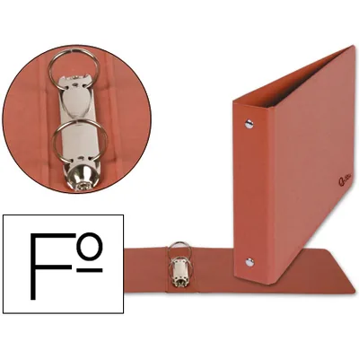 DAS Carpeta de 2 Anillas 40MM Redondas Liderpapel Folio Apaisado Cuero