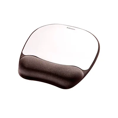 FELLOWES Alfombrilla para Raton Fellowes con Reposamuñecas de Espuma Memory Foam Plata 230X196X20 MM