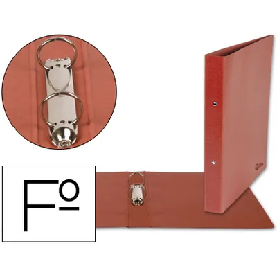 DAS Carpeta de 2 Anillas 40MM Redondas Liderpapel Folio Carton Cuero