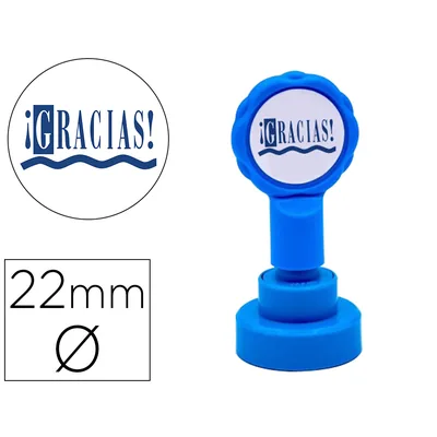 ARTLINE Sello Artline Emoticono Gracias Color Azul 22 MM Diametro