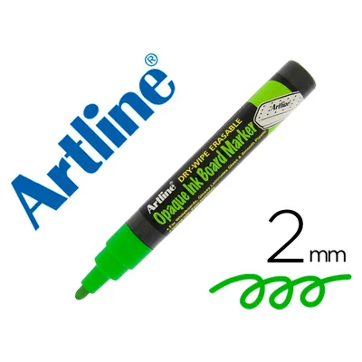 ARTLINE Rotulador Artline Pizarra EPD-4 Color Verde Fluorescente Opaque Ink Board Punta Redonda 2 MM