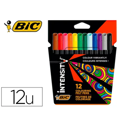 BIC Rotulador Bic Intensity Estuche de 12 Unidades Colores Surtidos