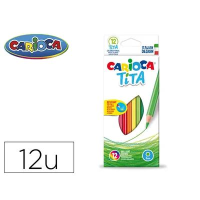 CARIOCA Lapices de Colores Carioca Tita Hexagonal Caja de 12 Unidades Colores Surtidos