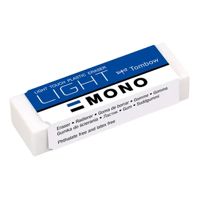 TOMBOW Goma de Borrar Tombow Mono Light Polimera Caucho Pvc Especial para Borrado Delicado