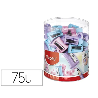 MAPED Sacapuntas Maped Plastico Vivo 1 Uso Colores Pastel Surtidos