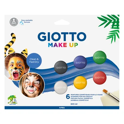GIOTTO Set Giotto Make Up Pintura Facial 6 Botes 5 ML Colores Clasicos