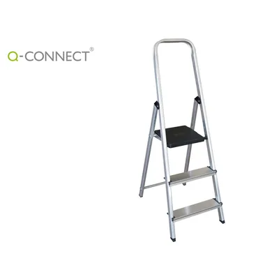 Q-CONNECT Escalera Q-Connect de Aluminio 3 Peldaños 590X400X1260 MM Peso Maximo 150 KG EN-131