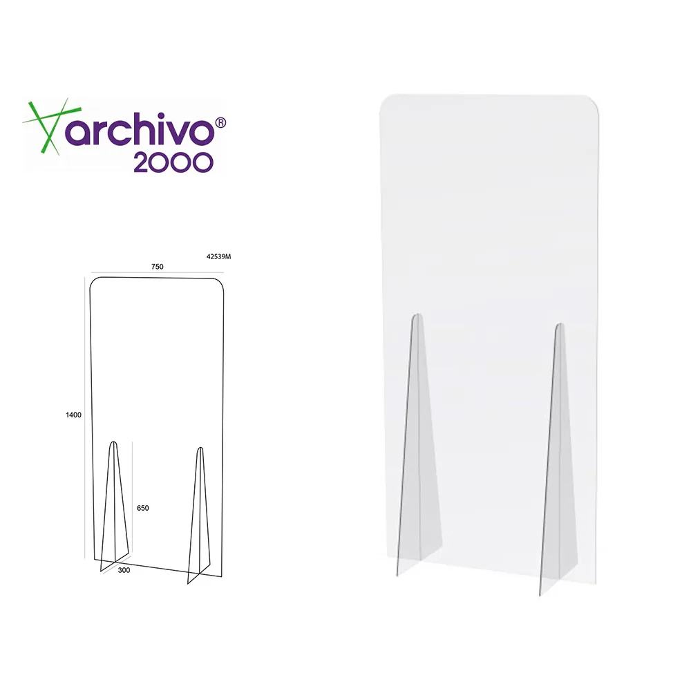 Pantalla de Proteccion Archivo 2000 de Pie Metacrilato Transparente 750X1400 MM