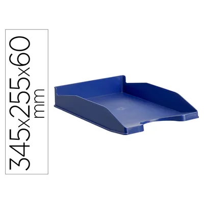 ARCHIVO 2000 Bandeja Sobremesa Archivo 2000 Antimicrobiana Plastico Apilable 3 Posiciones DIN A4 y Folio Azul 345X255X60 MM