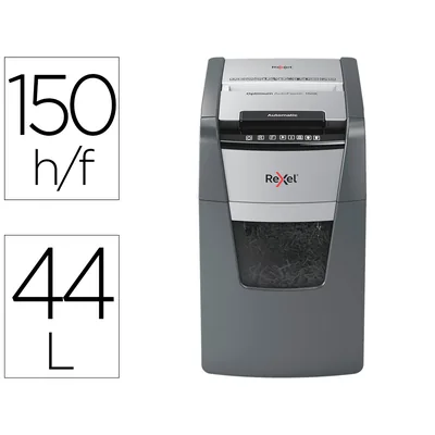 REXEL Destructora de Documentos Rexel Optimum Autofedd+ 150X Eu Capacidad de Corte 150 Hojas Destruye Grapas y Clips