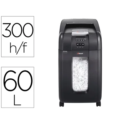 REXEL Destructora de Documentos Rexel Optimum Autofeed+ 300X Eu Capacidad de Corte 300 Hojas Destruye Grapas y Clips
