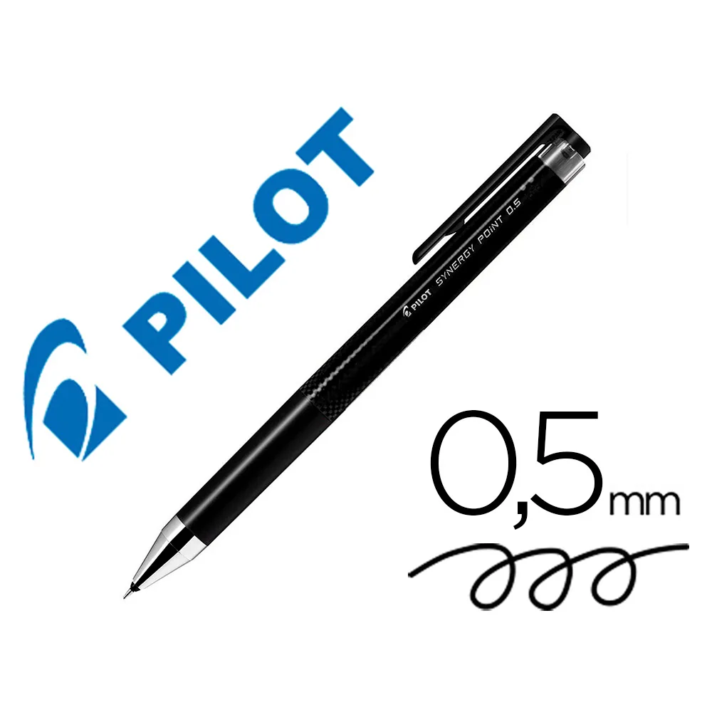 Boligrafo Pilot Synergy Point Retractil Sujecion de Caucho Tinta Gel 0,5 MM Negro