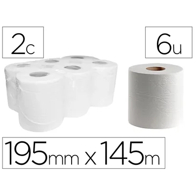 DAHI Papel Secamanos Dahi 2 Capas Celulosa Gofrada 195 MM X 145 M Paquete de 6 Rollos