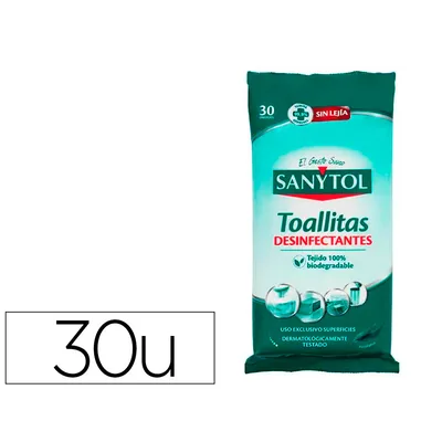 SANYTOL Toallita Desinfectante Sanytol Biodegradable Paquete de 30 Unidades