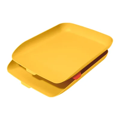 LEITZ Bandeja Sobremesa Plastico Leitz Cosy Set de 2 Unidades Amarillo 274X81X407 MM