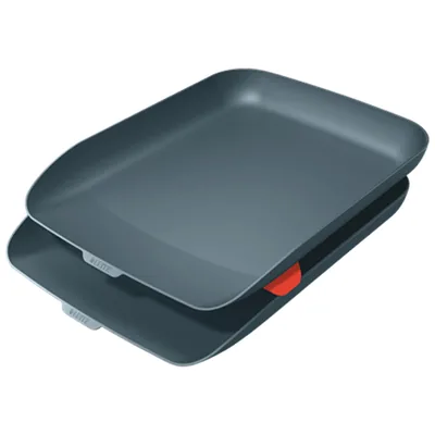 LEITZ Bandeja Sobremesa Plastico Leitz Cosy Set de 2 Unidades Gris 274X81X407 MM