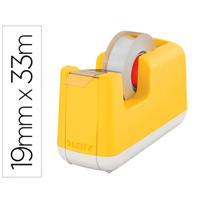 LEITZ Portarrollo Sobremesa Leitz Cosy Plastico para Cintas 33 M Color Amarillo