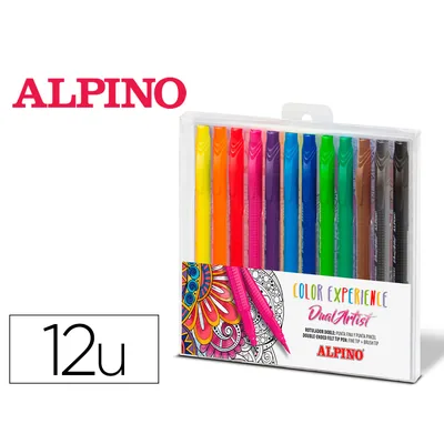 ALPINO Rotulador Alpino Dual Artist Color Experience Estuche de 12 Unidades Colores Surtidos