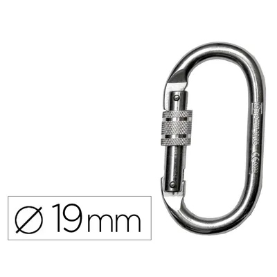 ACER Mosqueton Acero Apertura 18 MM Cierre Rosca Manual Resistencia 25 Kn
