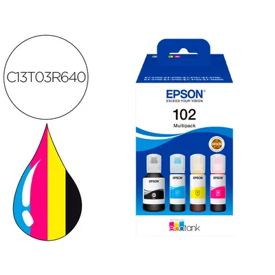 EPSON Ink-epson /102 Ecotank Multipack Botella Ink /ecotank ET-2700 / ET-2750 / ET-2751 / ET-2756 / ET-3700 /