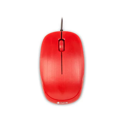 NGS Raton Ngs Wired Flame Optico con Cable 1000 Dpi Ambidiestros Usb Color Rojo