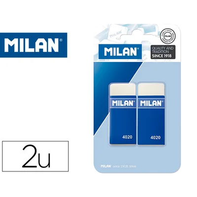 MILAN Goma de Borrar Milan 4020 Miga de Pan Blister de 2 Unidades