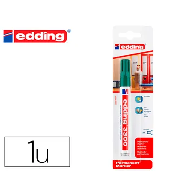 EDDING Rotulador Edding Marcador Permanente 3000 n.4 Verde Punta Redonda 1,5-3 MM Blister de 1 Unidad