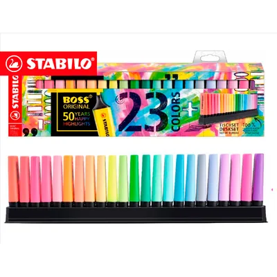 STABILO Rotulador Stabilo Boss Fluorescente 70 Deskset Estuche de 23 Unidades Colores Surtidos