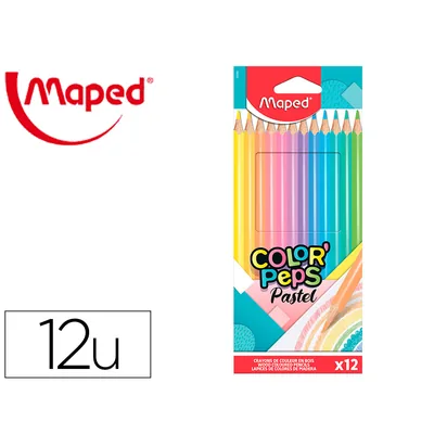 MAPED Lapices de Colores Maped Color Peps Caja de 12 Colores Pastel Surtidos