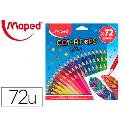 MAPED Lapices de Colores Maped Color Peps Star Caja de 72 Colores Surtidos