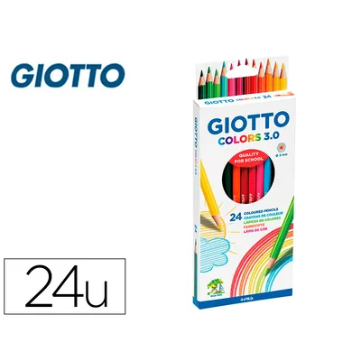 GIOTTO Lapices de Colores Giotto Colors 3.0 Mina 3 MM Caja de 24 Colores Surtidos