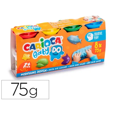 CARIOCA Pasta de Modelar Carioca Baby Dough Bote 75 G Set de 8 Colores Surtidos