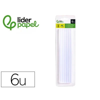 LIDERPAPEL Barra Termofusible Liderpapel de 11 MM de Diametro X 200 MM de Largo Blister de 6 Unidades