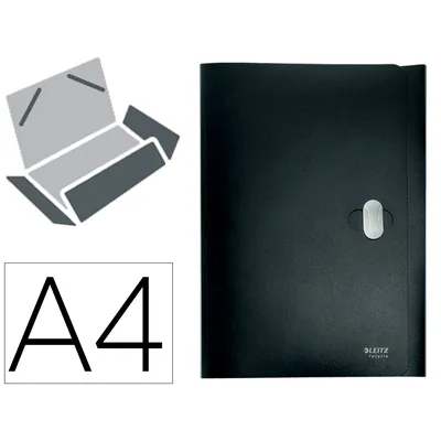 LEITZ Carpeta Leitz Recycle Gomas Tres Solapas DIN A4 Polipropileno Negro