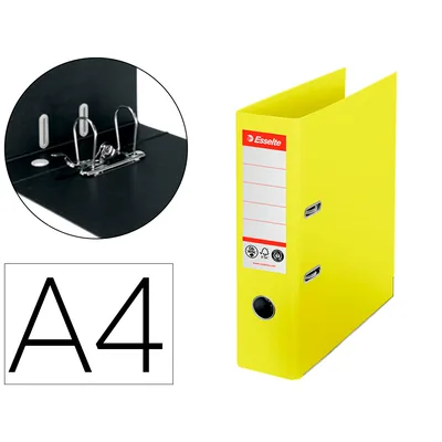 ESSELTE Archivador de Palanca Esselte N 1 CO2 Neutral DIN A4 Carton Forrado Lomo 75 MM Amarillo Vivida