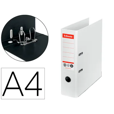 ESSELTE Archivador de Palanca Esselte N 1 DIN A4 Carton Forrado 100% Reciclado Lomo 75 MM Blanco