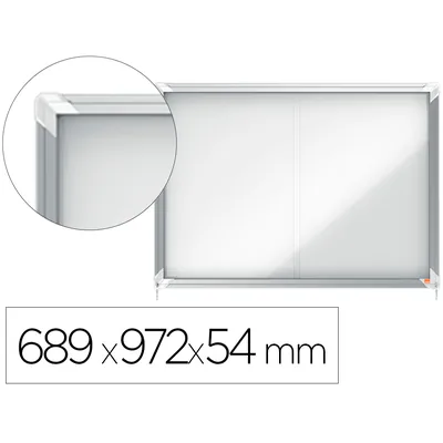 NOBO Vitrina de Anuncios Nobo Premium Plus Magnetica con Puerta Corredera 8 X DIN A4 689X972X54 MM