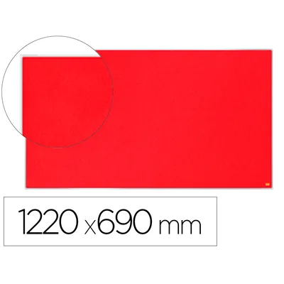NOBO Tablero de Anuncios Nobo Impression Pro Fieltro Rojo Formato Panoramico 55" 1220X690 MM