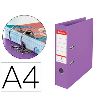 ESSELTE Archivador de Palanca Esselte Colour Breeze Carton Forrado Pvc DIN A4 Lomo 75 MM Color Malva