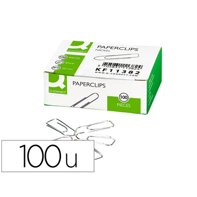 Q-CONNECT Clips Niquelados Q-Connect N 1 Picos 20 MM Punta Caja de 100 Unidades
