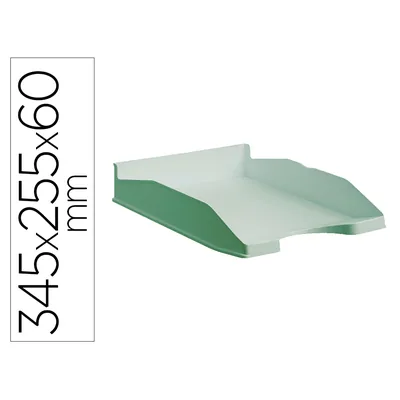 ARCHIVO 2000 Bandeja Sobremesa Archivo 2000 Antimicrobiana Plastico Apilable 3 Posiciones DIN A4 y Folio Verde 345X255X60 MM