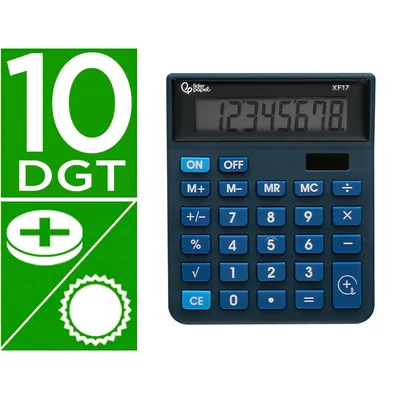 LIDERPAPEL Calculadora Liderpapel Sobremesa XF17 8 Digitos Solar y Pilas Color Azul 127X105X24 MM