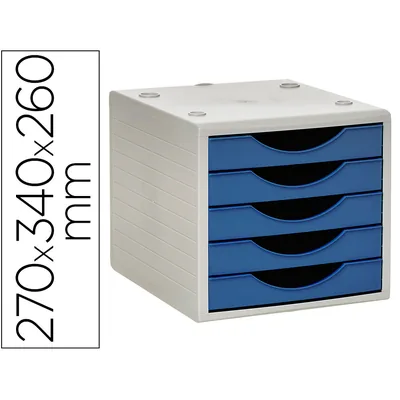 ARCHIVO 2000 Fichero Cajones de Sobremesa Archivo 2000 5 Cajones Color Azul Opaco 270X340X260 MM
