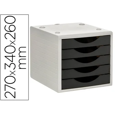 ARCHIVO 2000 Fichero Cajones de Sobremesa Archivo 2000 5 Cajones Color Negro Opaco 270X340X260 MM
