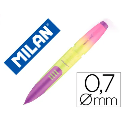 MILAN Portaminas Milan Compact Sunset 0,7 MM con Goma de Borrar Colores Surtidos