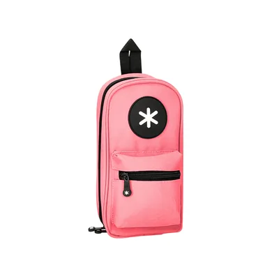 ANTARTIK Estuche Portatodo Antartik Forma de Mochila con Bolsillo y 4 Departamentos Color Coral 230X50X120 MM