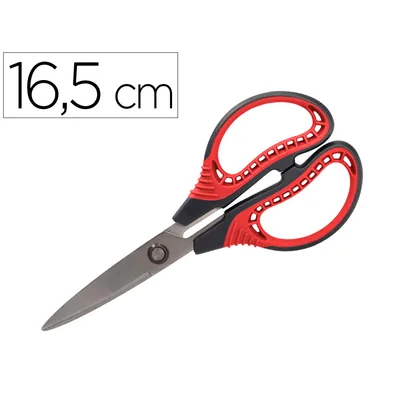 LIDERPAPEL Tijera Liderpapel Titanio Hoja Curva 16,5 CM Falicilidad Corte y Durabilidad Incluye Funda