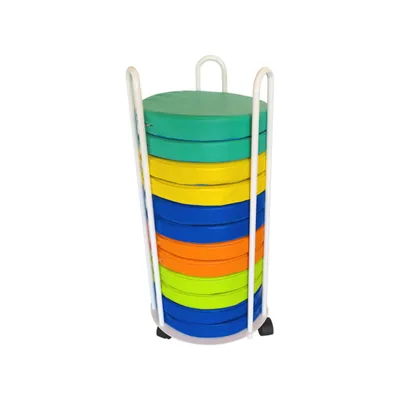 SUMO DIDACTIC Carro Portacojines Sumo Didactic + 12 Pufs Colores Surtidos 35/40 CM Diametro X 82 CM