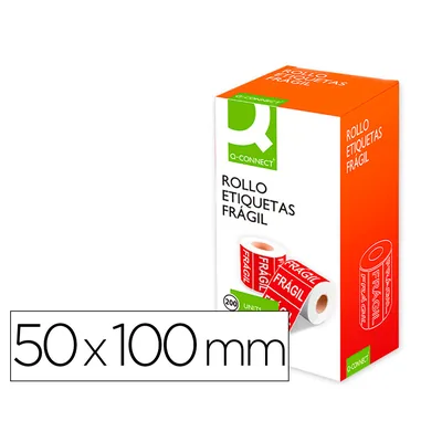 Q-CONNECT Etiqueta Q-Connect Fragil 50X100 MM Rollo de 200 Unidades