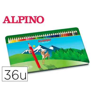 Sin marca Lapices de Colores Alpino Caja Metalica de 36 Unidades Colores Surtidos